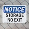 Signmission Storage No Exit, 10 in W x Rectangle, Aluminum OS-2PACK-NS-A-710-L-16622 - alternate 3